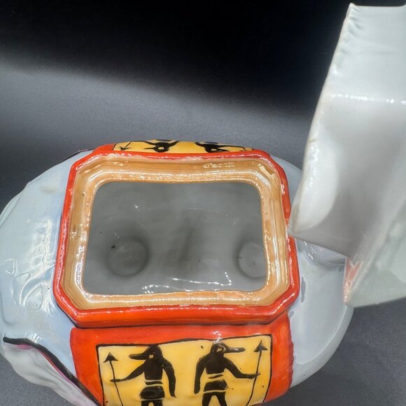 Vintage Luster Ware Elephant Teapot/w Rider on Lid Egyptian Design, Japan - Picture 3 of 15